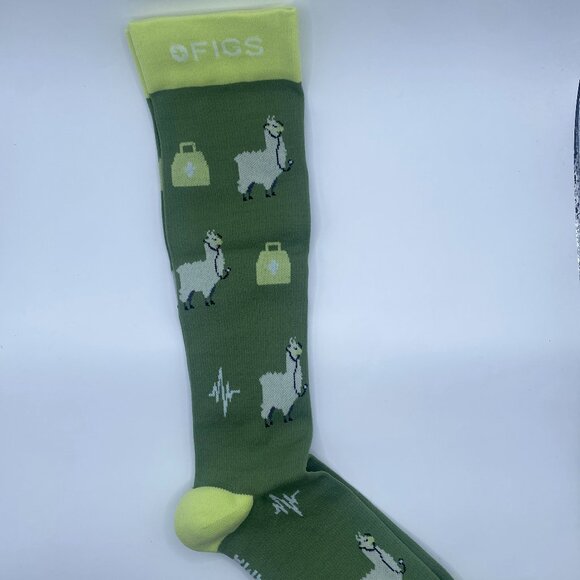 Figs Accessories - 1 Pair FIGS Compression Green Socks Size Small